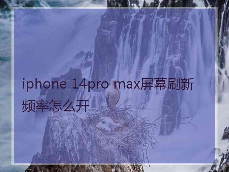 iphone 14pro max屏幕刷新频率怎么开