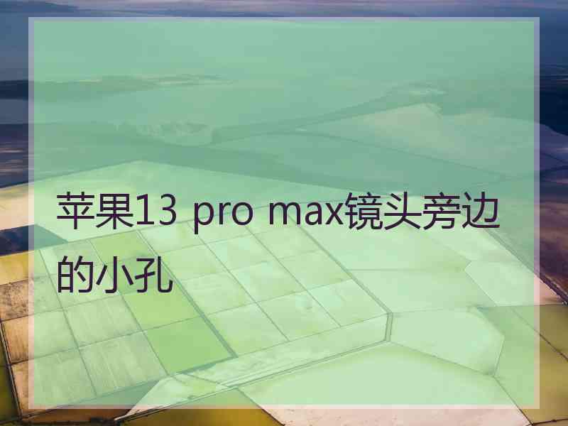 苹果13 pro max镜头旁边的小孔