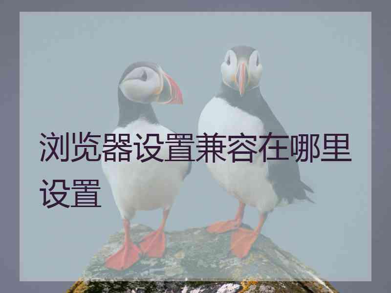 浏览器设置兼容在哪里设置