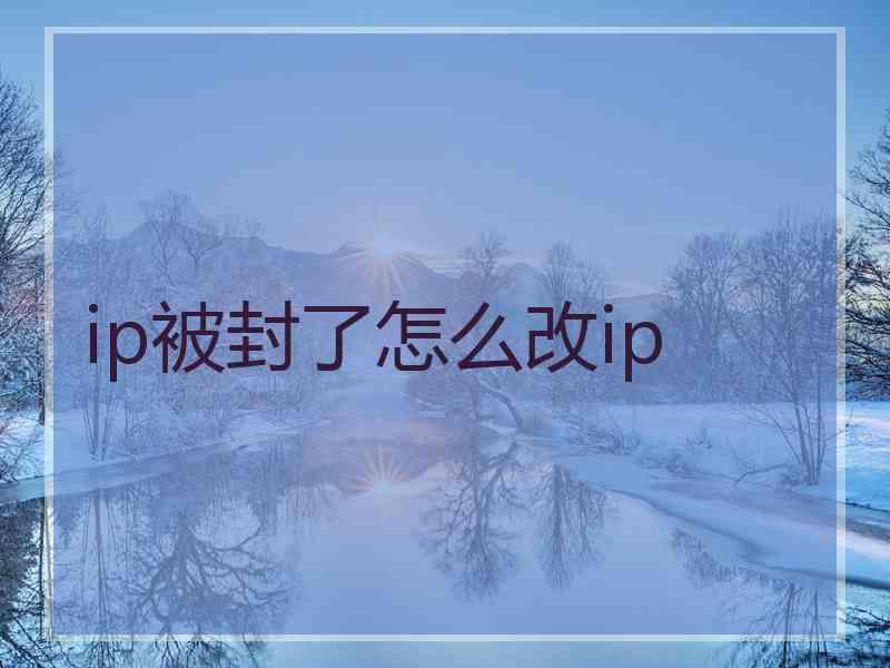 ip被封了怎么改ip