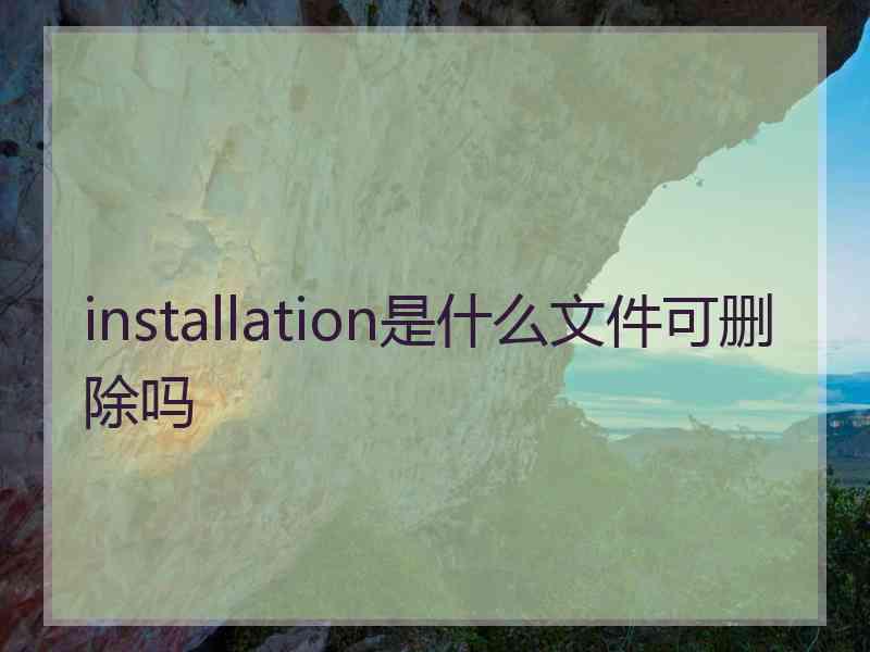 installation是什么文件可删除吗