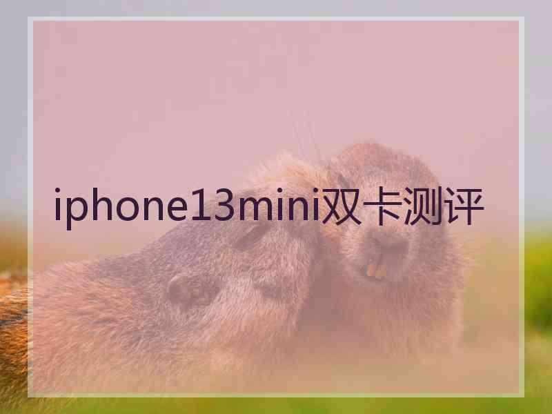 iphone13mini双卡测评