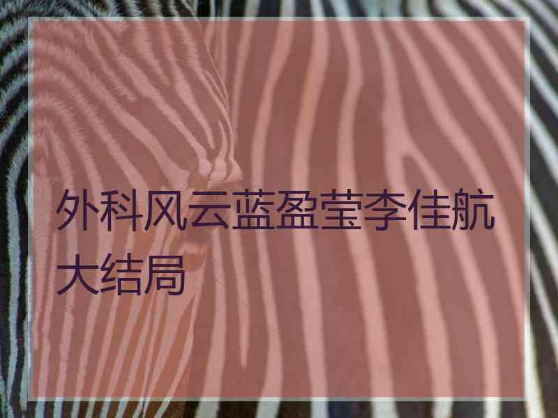 外科风云蓝盈莹李佳航大结局