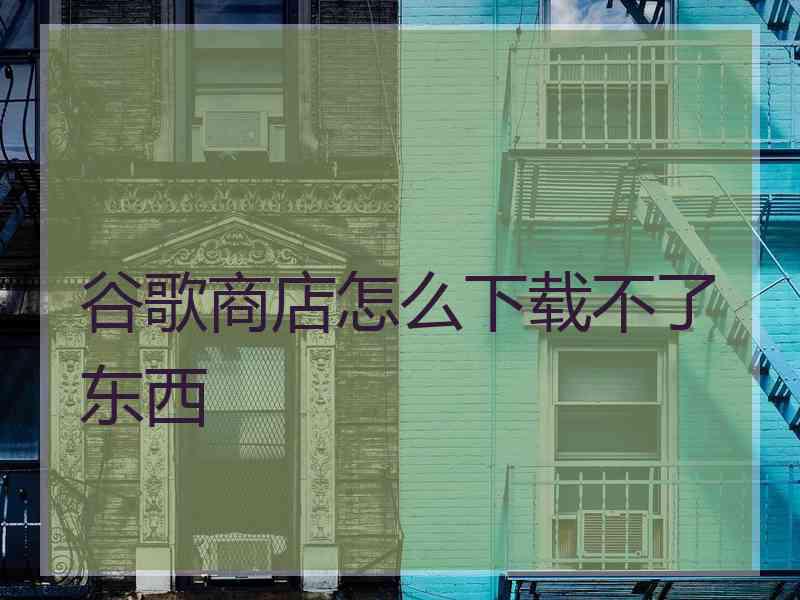 谷歌商店怎么下载不了东西