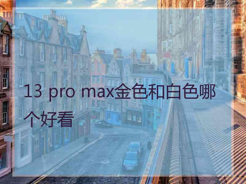 13 pro max金色和白色哪个好看