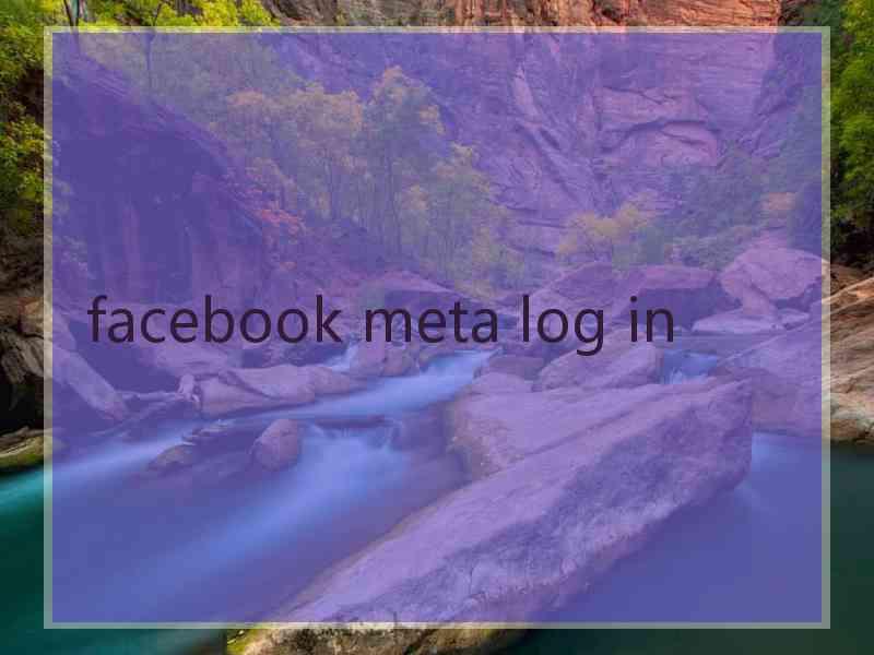 facebook meta log in