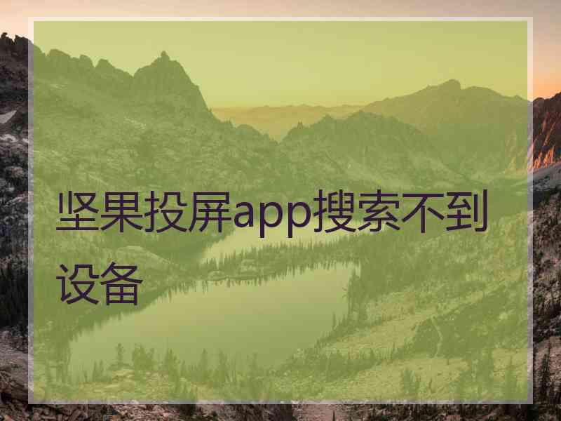 坚果投屏app搜索不到设备