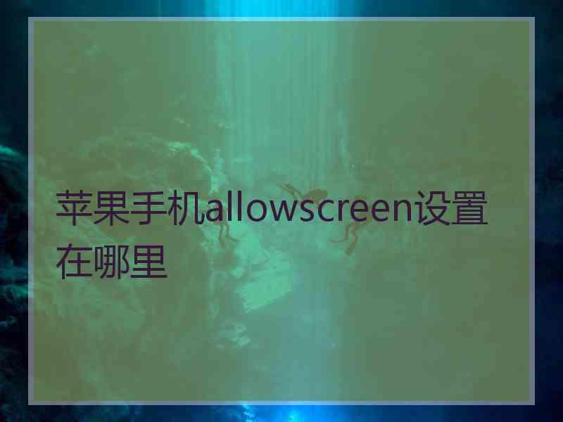 苹果手机allowscreen设置在哪里