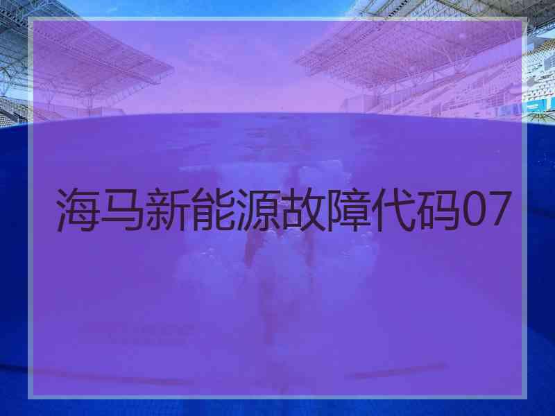 海马新能源故障代码07