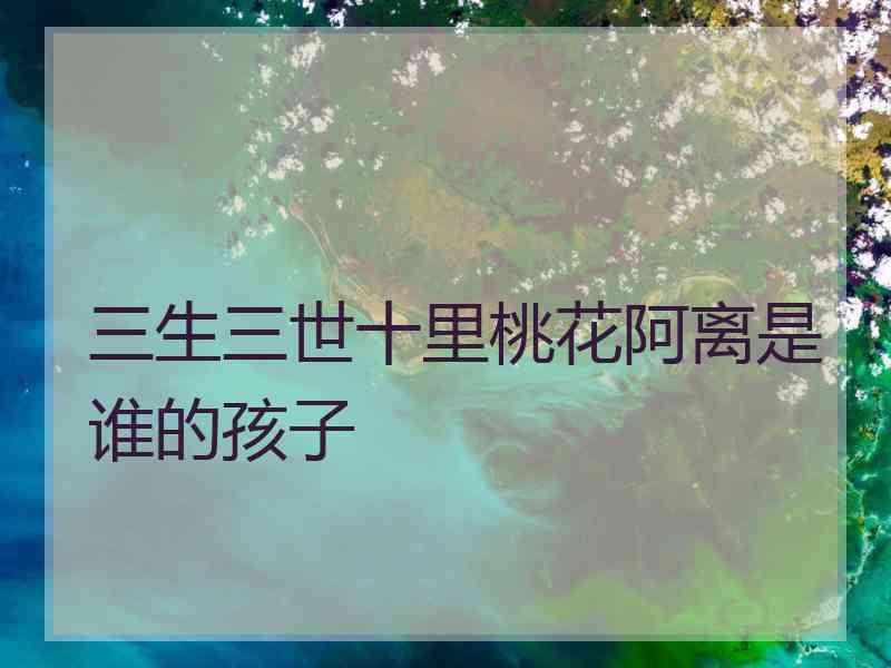 三生三世十里桃花阿离是谁的孩子