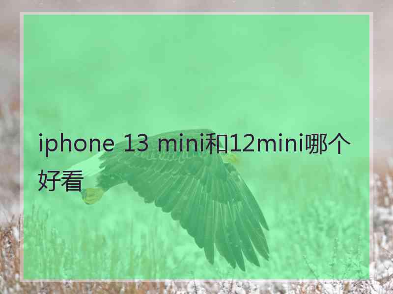 iphone 13 mini和12mini哪个好看