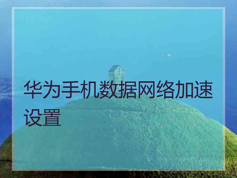 华为手机数据网络加速设置