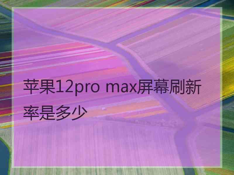 苹果12pro max屏幕刷新率是多少