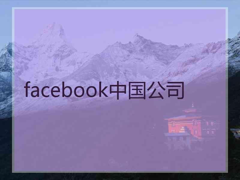 facebook中国公司