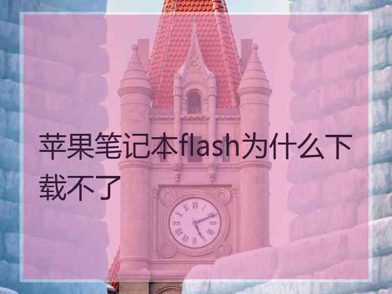 苹果笔记本flash为什么下载不了