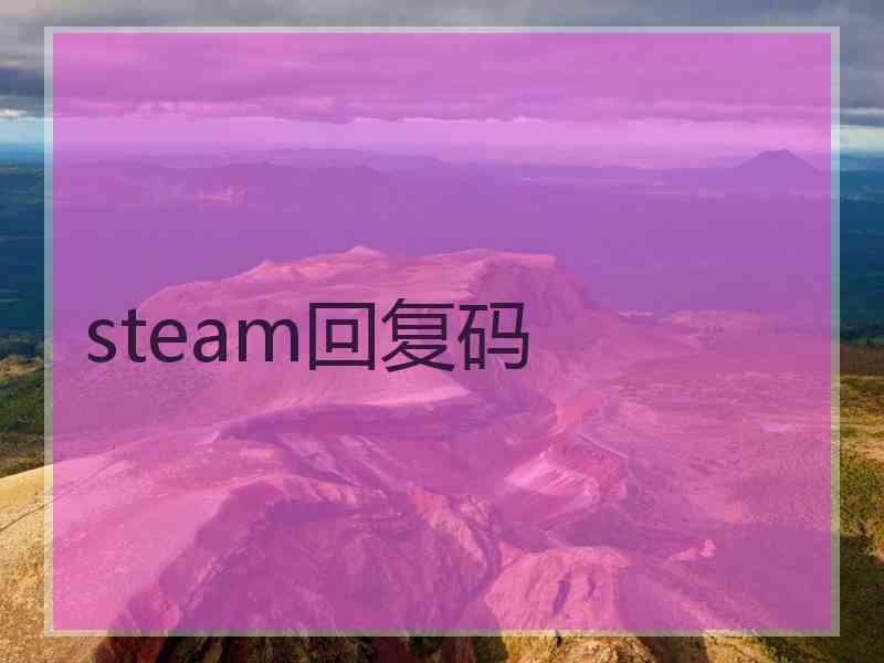 steam回复码