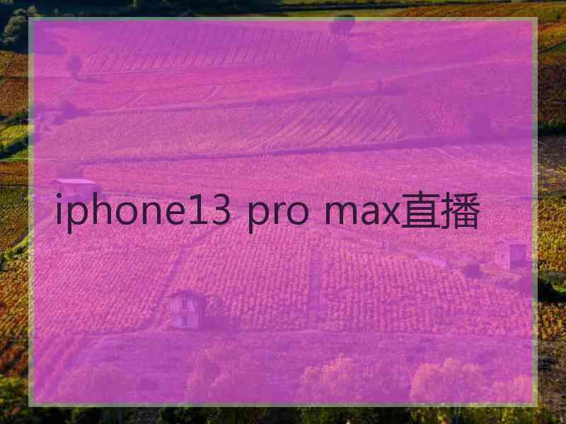 iphone13 pro max直播