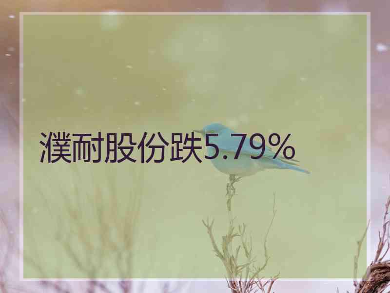 濮耐股份跌5.79%