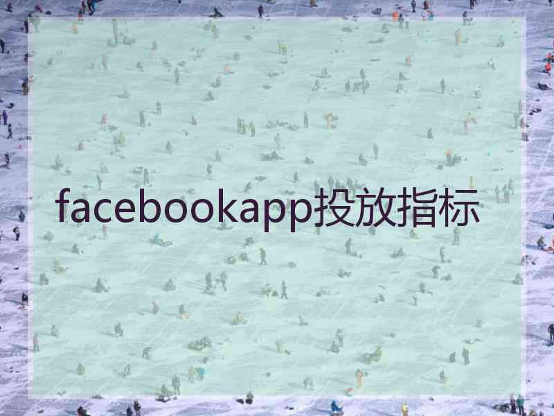 facebookapp投放指标