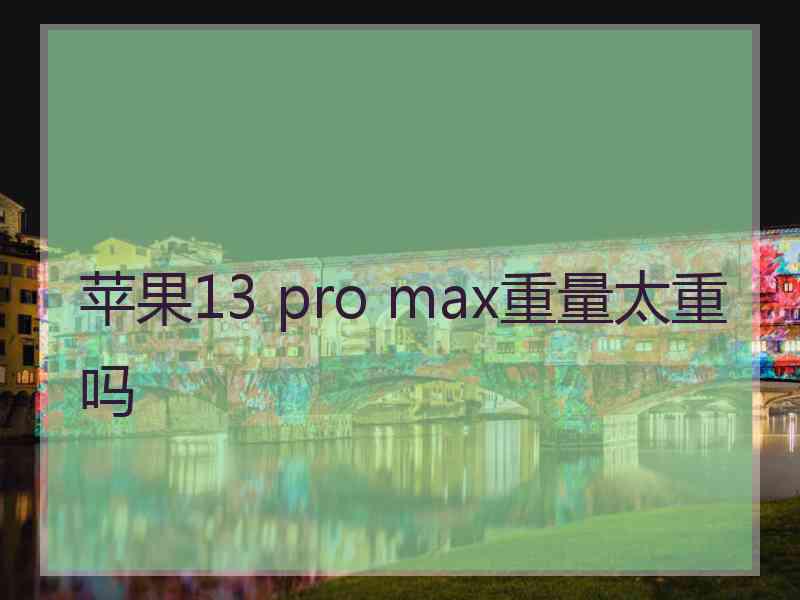 苹果13 pro max重量太重吗