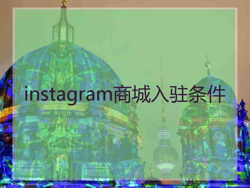 instagram商城入驻条件