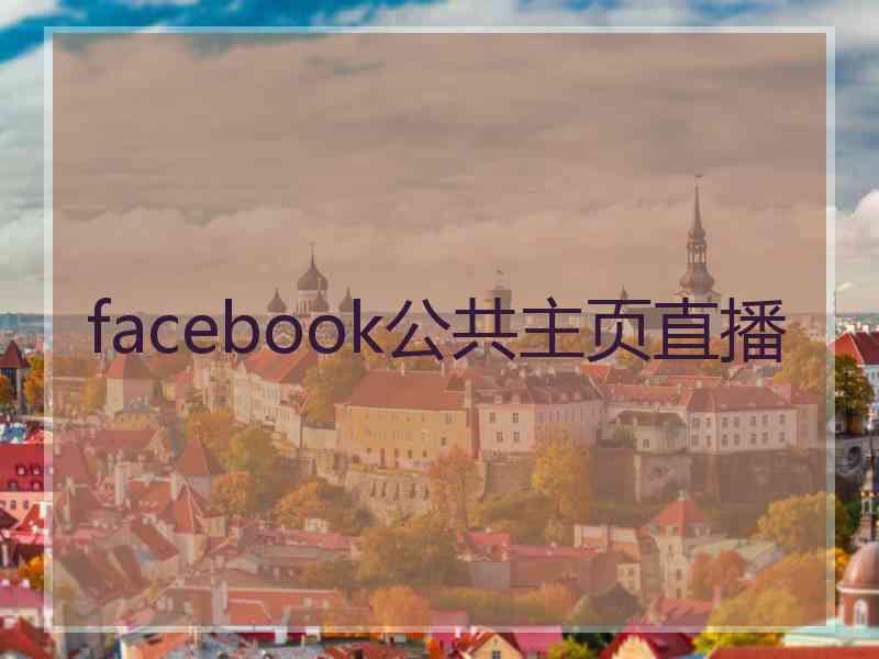 facebook公共主页直播