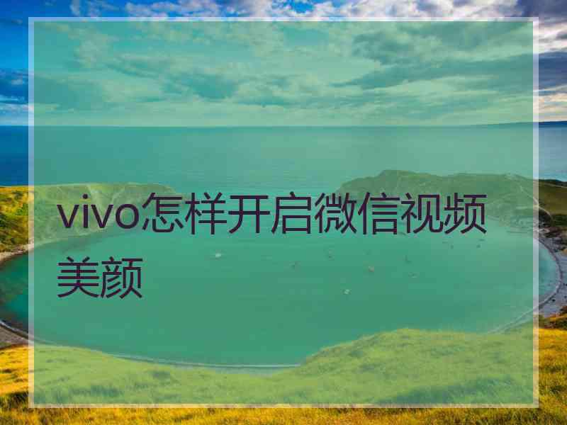 vivo怎样开启微信视频美颜