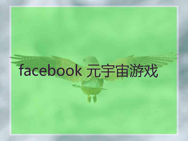 facebook 元宇宙游戏