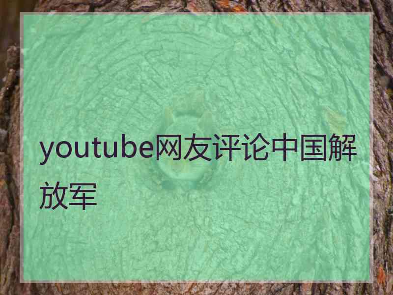 youtube网友评论中国解放军