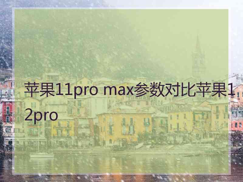 苹果11pro max参数对比苹果12pro