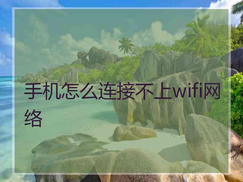 手机怎么连接不上wifi网络