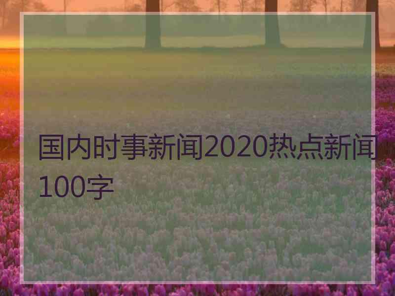 国内时事新闻2020热点新闻100字