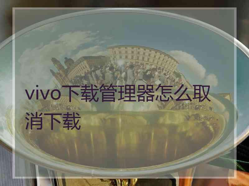 vivo下载管理器怎么取消下载