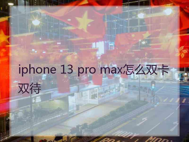 iphone 13 pro max怎么双卡双待