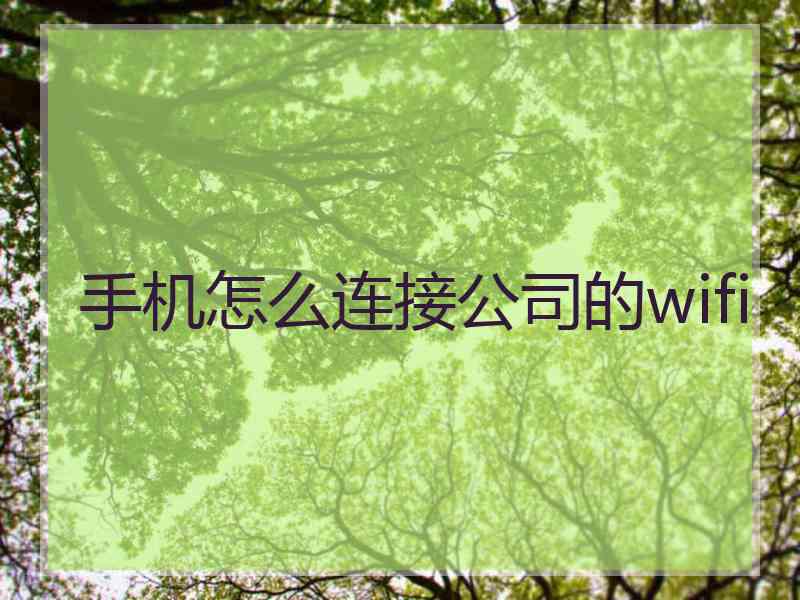 手机怎么连接公司的wifi