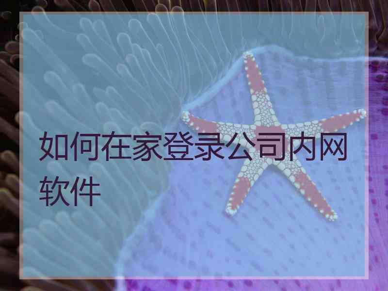 如何在家登录公司内网软件