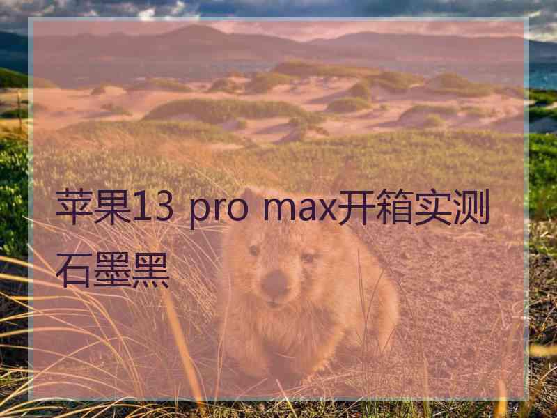 苹果13 pro max开箱实测石墨黑