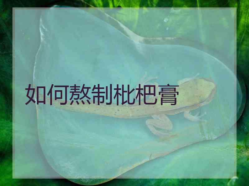 如何熬制枇杷膏