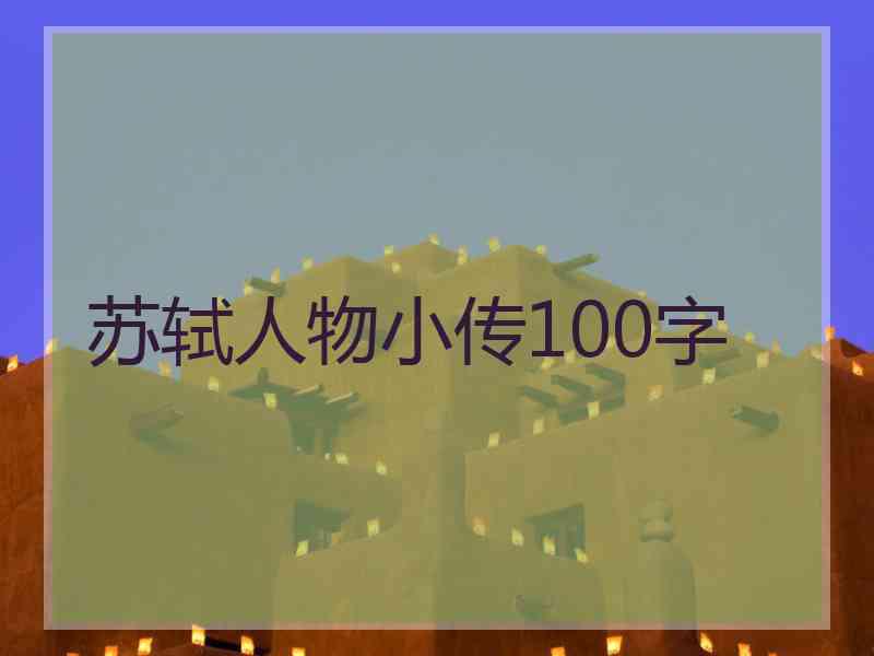 苏轼人物小传100字