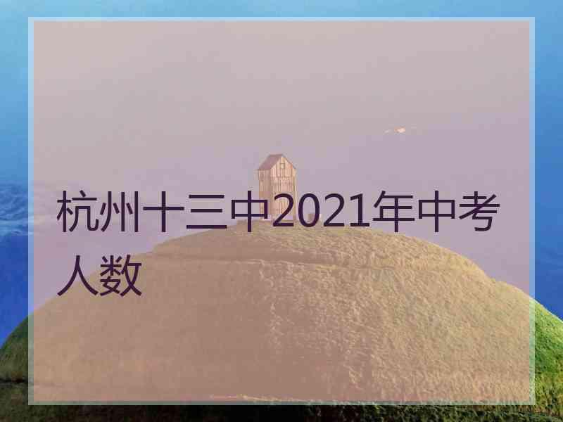 杭州十三中2021年中考人数