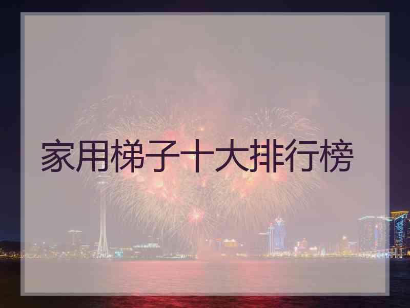 家用梯子十大排行榜