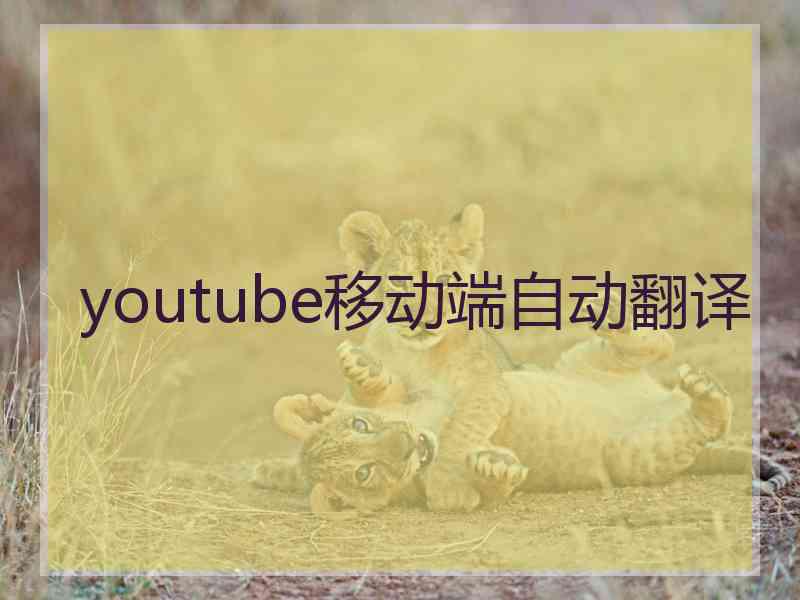 youtube移动端自动翻译