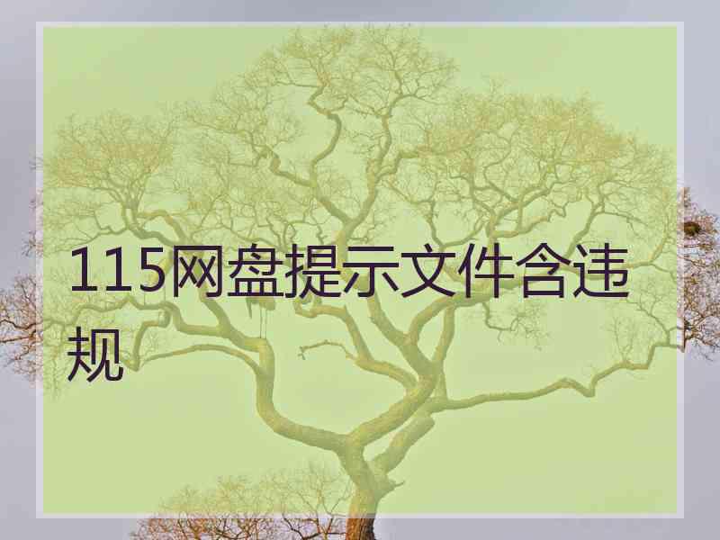 115网盘提示文件含违规