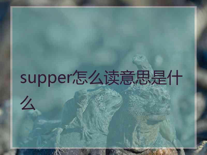 supper怎么读意思是什么