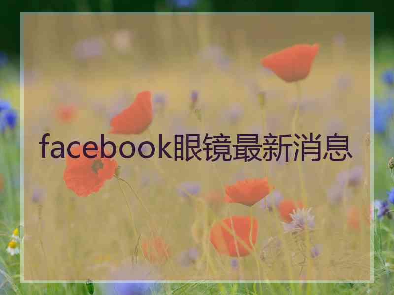 facebook眼镜最新消息