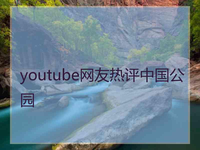 youtube网友热评中国公园