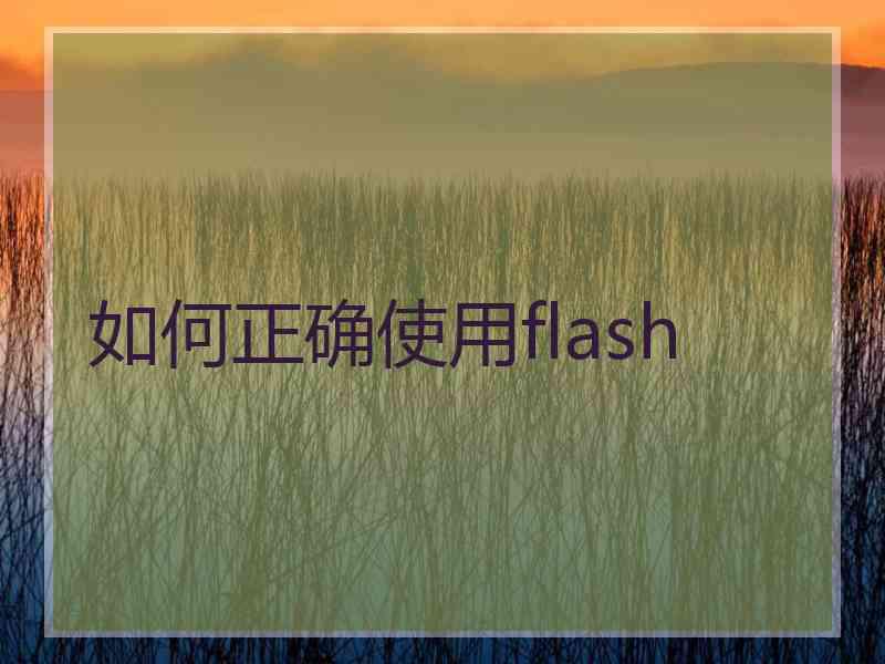 如何正确使用flash