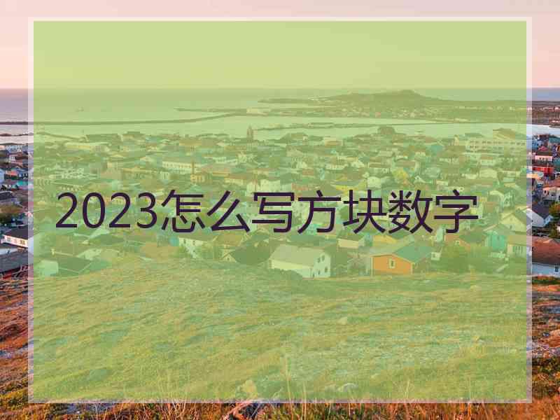 2023怎么写方块数字