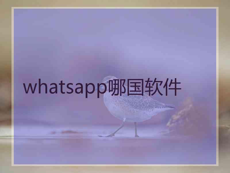 whatsapp哪国软件