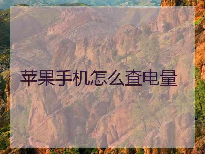 苹果手机怎么查电量